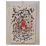 VTG ED GLENN SPLATTERED ABSTRACT PAINTING