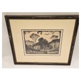 CARSON DONNELL WOODBLOCK PRINT NEAR BEAR CREEK