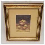 MINI VIRA SIGNED STILL LIFE FRUITS IN BOWL