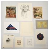 VINTAGE WORKS ON PAPER LOT UNFRAMED