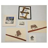 VINTAGE WORKS ON PAPER LOT UNFRAMED