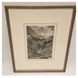 THOMAS MORAN MOUNT OF THE HOLY CROSS ENGRAVING