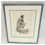 GERMAN ARTIST PAUL GEISSLER ETCHING  AND AQUATINT