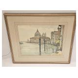 VINTAGE ETHEL MARS WATERCOLOR VENICE ITALY