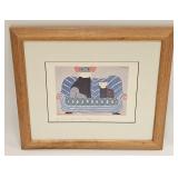 VINTAGE LAURA FIUME ITALIAN ARTIST ANIMALS PRINT