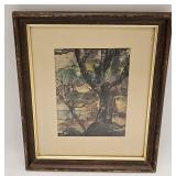 VTG WATERCOLOR MARIAN GILLETT PLUS MARY PORTRAIT