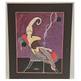 VINTAGE GOUACHE SIGNED CHO ART DECO STYLE