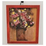 IMPRESSIONIST FLOWERS IN POT PAINTING UNSIGNED