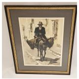 ROGER HEBBELINCK SIGNED COLOR AQUATINT ETCHING