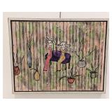 EVELYN CARTER MIXED MEDIA PAINTING TITLED WAITING