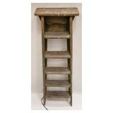 ANTIQUE WOOD LADDER MOTISE & TENNON GREEN PAINT