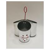 TIN UNTENSIL CADDY WITH HANDLE
