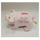 VINTAGE DAN DEE PINK PIG PLUSH TOY PIGGY BANK