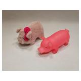 VTG PINK PLUSH PIG TOY BATTERY OP & ANIMOLDS PIG