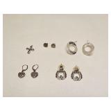 VINTAGE SILVERTONE EARRINGS & PENDANT LOT