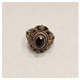 VINTAGE STERLING SILVER GOLD TONE STONE RING