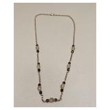 VTG 925 STERLING SILVER CHAIN & BEAD NECKLACE