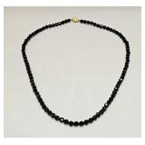 VINTAGE BLACK ROUND HEXAGON BEADED NECKLACE