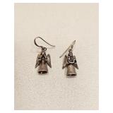 VINTAGE 925 STERLING SILVER ANGEL EARRINGS
