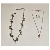 VTG COSTUME FASHION JEWELRY NECKLACE & EARRING LOT
