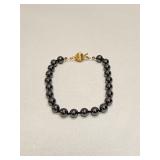 HEMATITE ROUND BEAD BRACELET