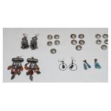 VTG COSTUME FASHION JEWELRY EARRING BUTTON COVERS