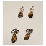 VINTAGE TIGER'S EYE EARRINGS
