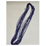 SEED BEAD NECKLACE STRANDS BLUE