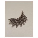 VINTAGE SILVERTONE LEAF FILIGREE BROOCH