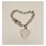 VINTAGE MEXICO STERLING SILVER & HEART BRACELET