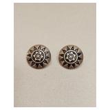 VTG STERLING SILVER BASKET DESIGN EARRINGS