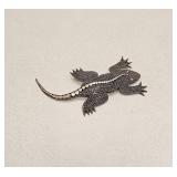 VINTAGE 925 STERLING SILVER LIZARD BROOCH