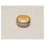 MULTITONE RING WITH RHINESTONES