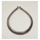 VINTAGE SILVERTONE SNAKE CHAIN DESIGN NECKLACE