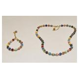 MURANO BEADED NECKLACE & BRACELET