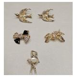 VINTAGE JEWELRY RHINESTONE BROOCHES