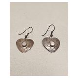 VTG 925 STERLING SILVER EARRINGS & STONE