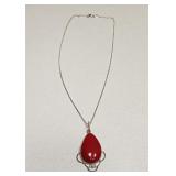 STERLING SILVER CHAIN & PENDANT NECKLACE