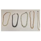 VTG COSTUME FASHION JEWELRY FAUX PEARL NECKLACES