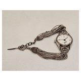 VINTAGE STERLING SILVER WATCH BAND & QUARTZ WATCH