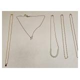 VINTAGE COSTUME FASHION JEWELRY CHAIN NECKLACE LOT