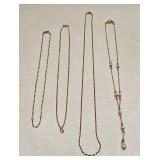 VINTAGE COSTUME FASHION JEWELRY CHAIN NECKLACE LOT