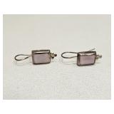 VTG MEXICO 925 STERLING SILVER & STONE EARRINGS