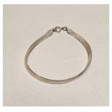 VTG ITALY 925 STERLING SILVER HERRINGBONE BRACELET