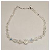 VINTAGE FACETED AURORA BOREALIS JEWELRY NECKLACE