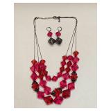 VTG COSTUME FASHION JEWELRY NECKLACE & EARRINGS