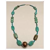VINTAGE TURQUOISE COLOR BEADED NECKLACE