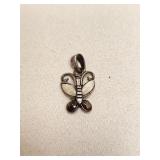 VINTAGE STERLING SILVER BUTTERFLY STONE PENDANT