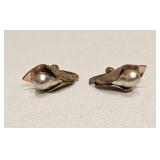 VINTAGE SIGNED CORO PEARL DROP EARRINGS