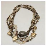 VTG STONE NUGGET FASHION MULTISTRAND NECKLACE